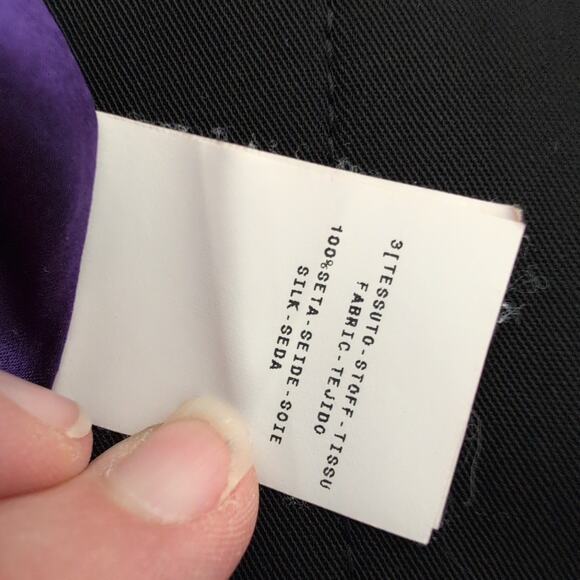 Vintage Jean Paul Gaultier Womens Blazer 10 Black 80s Lined Button Jacket Silk - Picture 8 of 15